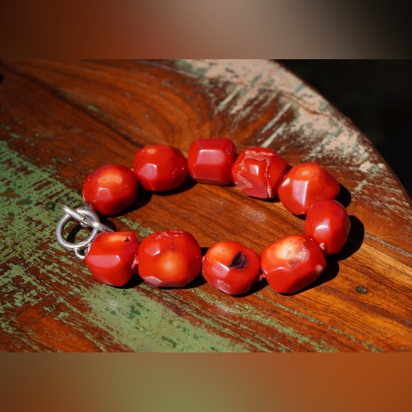 Red Coral / Turquoise Bracelet and Earring Set - Picture 8 of 16